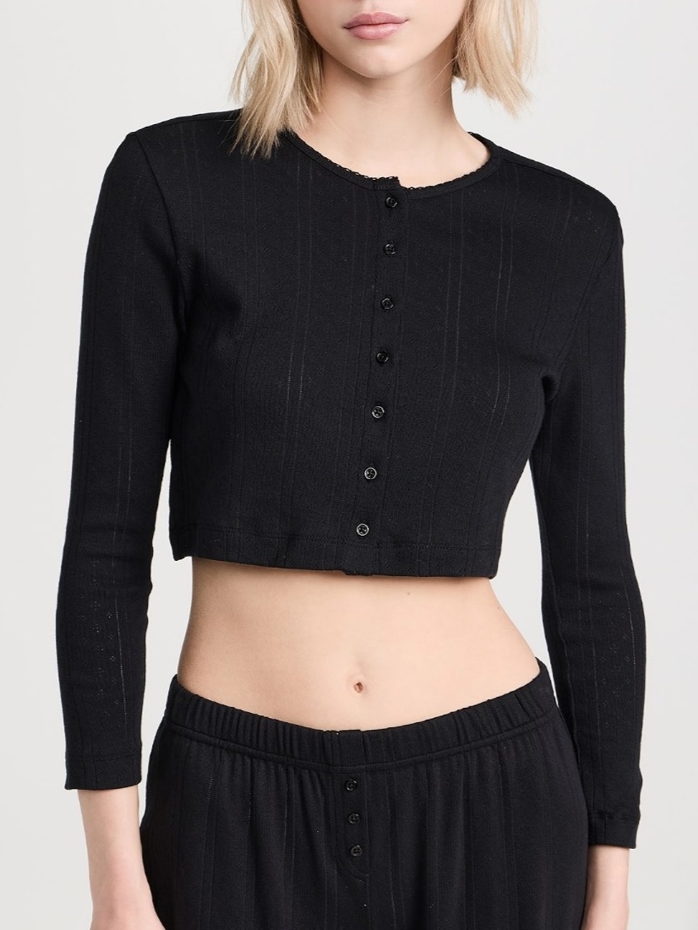 Cou Cou Intimates Cropped Black Cardi S